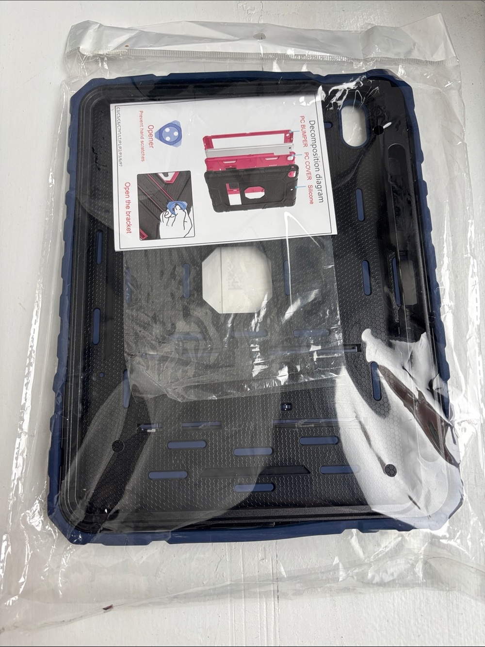Rugged Dual-Layer Tablet Case in Black and Navy Blue
